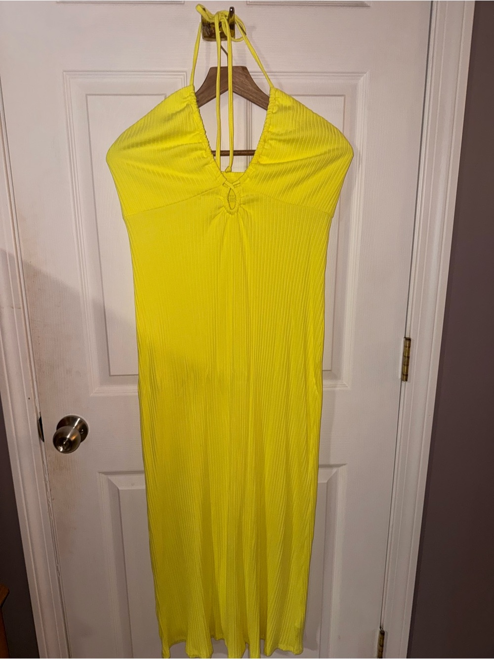American Eagle Outfitters Bright Yellow Halter Maxi Dress